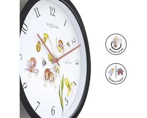 Nextime Silene Wanduhr mit Blumenmuster