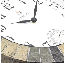 Wanduhr mit Thermometer und Mosaikrand