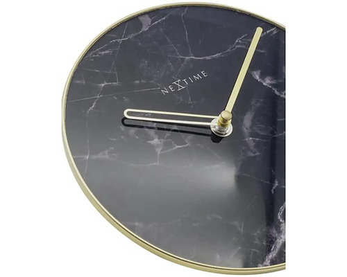 Nextime Wanduhr mit Marmoroptik und goldenen Zeigern