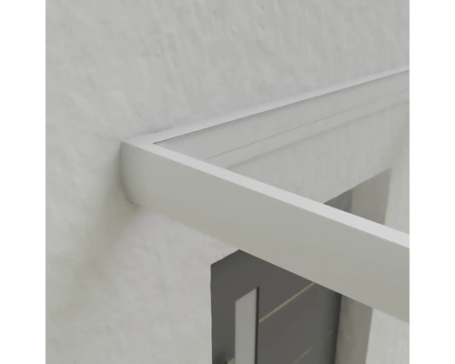 Vordach aus Metall über einer Tür