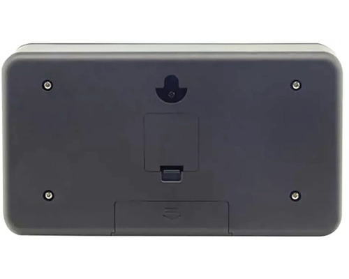 Rückseite einer Zeitschaltuhr mit Batteriefach und Aufhängevorrichtung