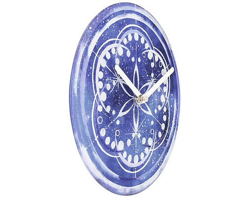 Runde Wanduhr mit abstraktem Sternenmuster