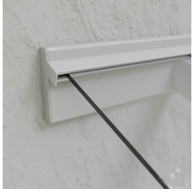 ARON Vordach Pultform Paris VSG 150x75 cm weiß inkl. Konsole G und Regenrinne beidseitig-thumb-6