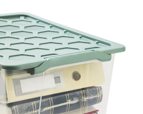 Aufbewahrungsbox mit Deckel und Ordnern