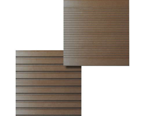 Terrassendielen aus Holz und Kunststoff mit gerillter Oberfläche