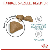 Katzenfutter mit spezieller Rezeptur gegen Haarballen, mit Ballaststoffen und Psyllium