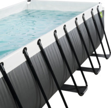 Aufstellpool Framepool-Set EXIT BlackLeather Style rechteckig 540x250x122 cm inkl. Kartuschenfilteranlage & Leiter schwarz