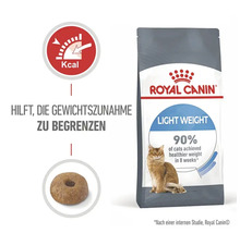 Royal Canin Light Weight Katzenfutter zur Gewichtskontrolle, mit Kalorienreduzierung und Futterring.