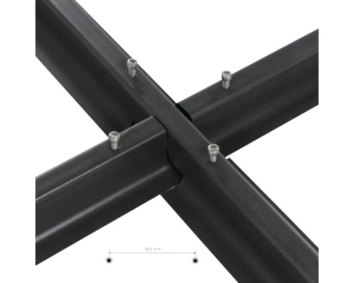 Kreuzfuß aus Metall mit Schrauben