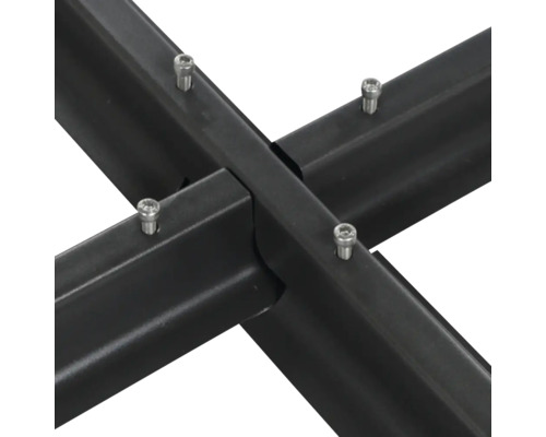 Kreuzfuß aus Metall mit Schrauben für Sonnenschirm