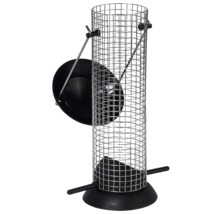 Vogelfutterspender aus Metall mit Futterschale
