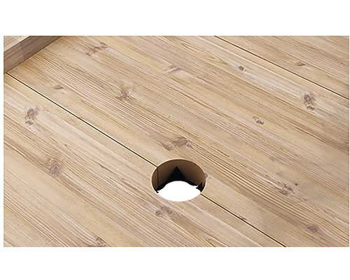 Holztischplatte mit Loch