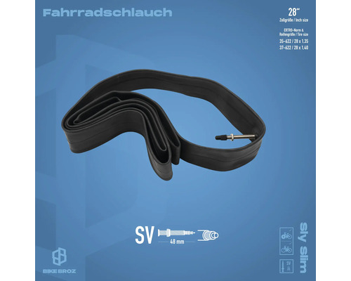 28 Zoll Fahrradschlauch mit SV Ventil