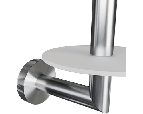 Toilettenpapierhalter aus Metall mit Ablage