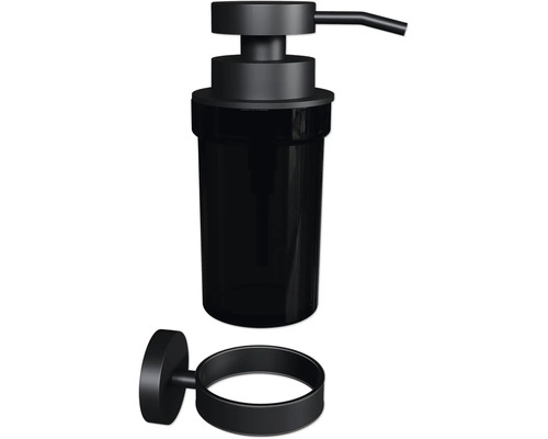 Schwarzer Seifenspender zur Wandmontage