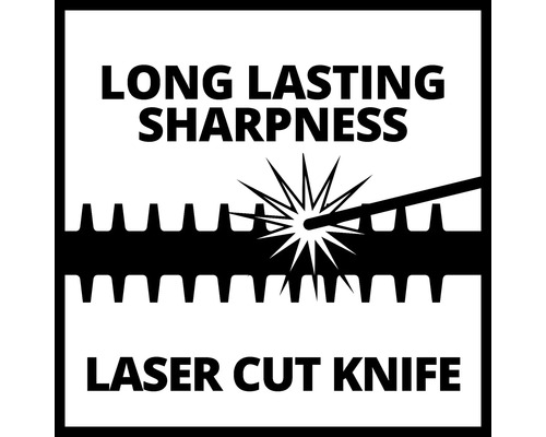 Symbol für lange Lebensdauer und Schärfe durch Laserschnittmesser