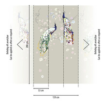 Fototapete Vlies 38909-2 House of Turnowsky Pfau Floral grau bunt 3-tlg. 159 x 280 cm-thumb-3 Fototapete Vlies 38909-2 House of Turnowsky Pfau Floral grau bunt 3-tlg. 159 x 280 cm-thumb-3