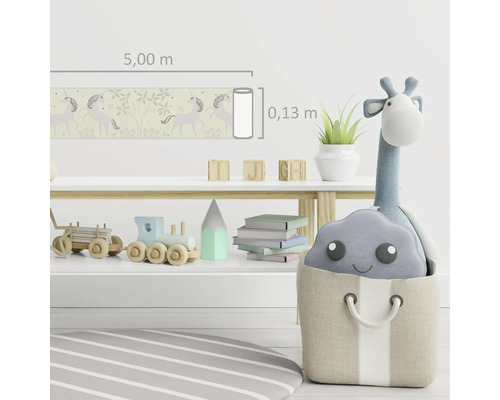 Kinderzimmer mit Einhornmuster Bordüre, Länge 5,00 Meter, Höhe 0,13 Meter