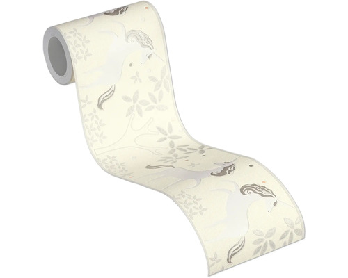 Tapetenrolle mit Einhornmuster und Pflanzenmotiven