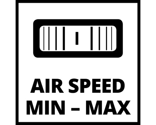 Luftgeschwindigkeitssymbol: Minimum bis Maximum