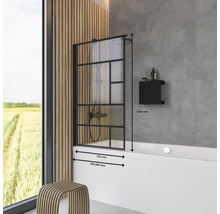 Badewannenaufsatz 1-teilig SCHULTE Komfort 80 x 140 cm Glasdekor Atelier Profilfarbe schwarz D1650 68 166 140-thumb-2