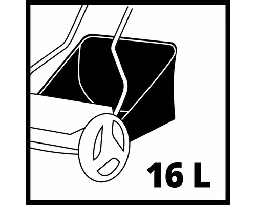 Symbol für das Volumen des Fangkorbs eines Rasenmähers: 16 Liter