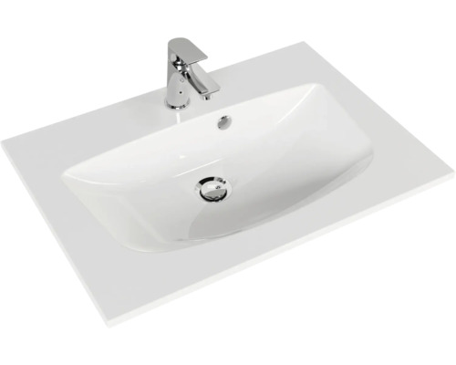 Waschtisch mit Armatur und rechteckiger Form