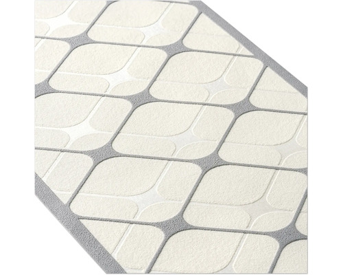 Detailansicht einer Teppichfliese mit geometrischem Muster