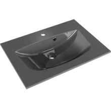 Badmöbel-Set Pelipal Sunline 300 BxHxT 67 x 49,9 x 48 cm Frontfarbe eiche riviera Badmöbelset 2-teilig mit Waschtisch Mineralmarmor grau-metallic