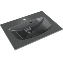 Badmöbel-Set Pelipal Sunline 300 BxHxT 67 x 49,9 x 48 cm Frontfarbe weiß hochglanz Badmöbelset 2-teilig mit Waschtisch Mineralmarmor grau-metallic