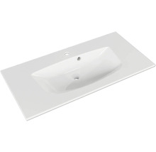Badmöbel-Set Pelipal Sunline 300 BxHxT 97 x 49,9 x 48 cm Frontfarbe weiß hochglanz Badmöbelset 2-teilig mit Waschtisch Mineralmarmor