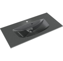 Badmöbel-Set Pelipal Sunline 300 BxHxT 97 x 49,9 x 48 cm Frontfarbe sangallo grau Badmöbelset 2-teilig mit Waschtisch Mineralmarmor grau-metallic