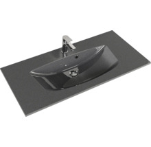 Badmöbel-Set Pelipal Sunline 300 BxHxT 97 x 49,9 x 48 cm Frontfarbe eiche ribbeck Badmöbelset 2-teilig mit Waschtisch Mineralmarmor grau-metallic