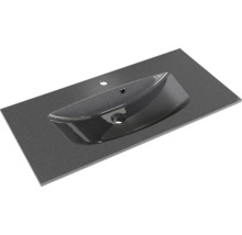 Badmöbel-Set Pelipal Sunline 300 BxHxT 97 x 49,9 x 48 cm Frontfarbe eiche ribbeck Badmöbelset 2-teilig mit Waschtisch Mineralmarmor grau-metallic