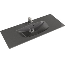 Badmöbel-Set Pelipal Sunline 300 BxHxT 117 x 49,9 x 48 cm Frontfarbe eiche riviera Badmöbelset 2-teilig mit Waschtisch Mineralmarmor grau-metallic