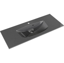 Badmöbel-Set Pelipal Sunline 300 BxHxT 117 x 49,9 x 48 cm Frontfarbe eiche riviera Badmöbelset 2-teilig mit Waschtisch Mineralmarmor grau-metallic