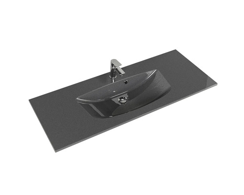 Waschtisch mit Armatur auf Waschtischplatte