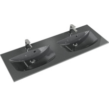 Badmöbelset 2-teilig Pelipal Sunline 300 BxHxT 132 x 49,9 x 48 cm Frontfarbe sangallo grau mit Waschtisch Mineralmarmor anthrazit Griff chrom SET-164-060