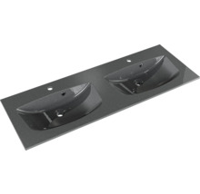 Badmöbelset 2-teilig Pelipal Sunline 300 BxHxT 132 x 49,9 x 48 cm Frontfarbe sangallo grau mit Waschtisch Mineralmarmor anthrazit Griff chrom SET-164-060