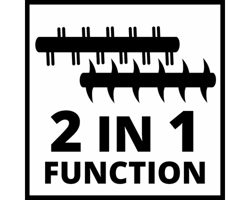 2 in 1 Funktion Symbol für Gartengerät