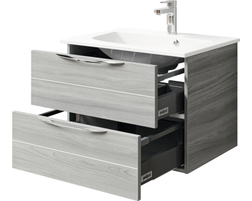 Waschtischunterschrank mit zwei Schubladen, Waschbecken und Armatur