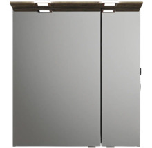 Badmöbel-Set Pelipal Sunline 300 BxHxT 67 x 200 x 48 cm Frontfarbe eiche ribbeck Badmöbelset 3-teilig mit Waschtisch Mineralmarmor grau-metallic