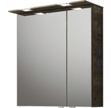 Badmöbel-Set Pelipal Sunline 300 BxHxT 67 x 200 x 48 cm Frontfarbe eiche ribbeck Badmöbelset 3-teilig mit Waschtisch Mineralmarmor grau-metallic