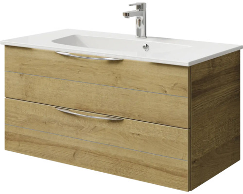 Waschtischunterschrank mit zwei Schubladen und Waschbecken