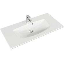 Badmöbelset 3-teilig Pelipal Sunline 300 BxHxT 97 x 200 x 48 cm Frontfarbe weiß hochglanz mit Waschtisch Mineralmarmor Griff chrom SET-164-082