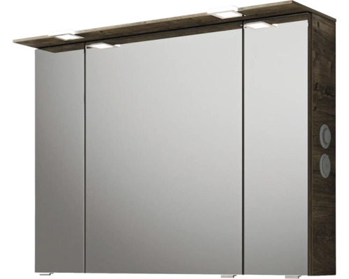 Spiegelschrank mit drei Türen und Beleuchtung für das Badezimmer