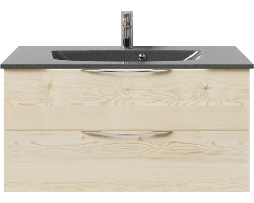 Waschtischunterschrank mit Waschbecken und zwei Schubladen