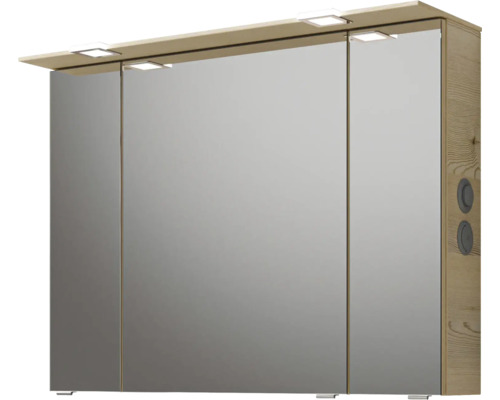 Spiegelschrank mit drei Spiegeltüren und Beleuchtung