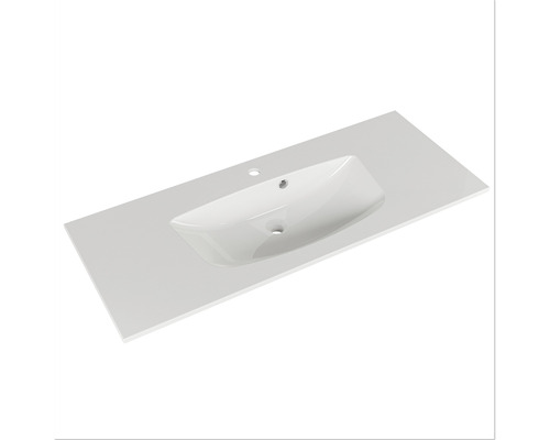 Waschtisch mit rechteckiger Form und eingelassenem Waschbecken