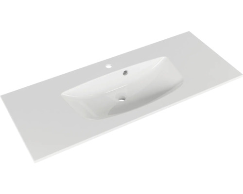 Waschtisch mit rechteckiger Form und integriertem Waschbecken